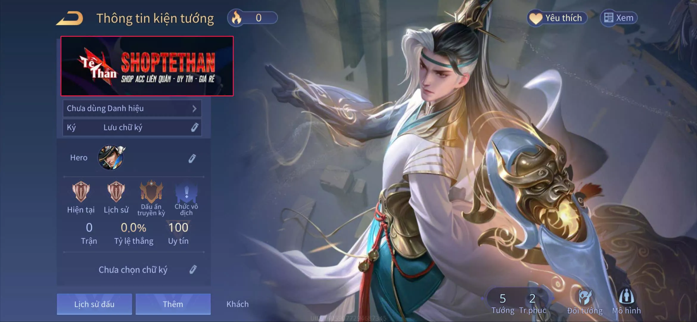 ACC REG: Ngộ Không Tân niên võ thần, sẵn tướng, free đổi tên, trắng thông tin